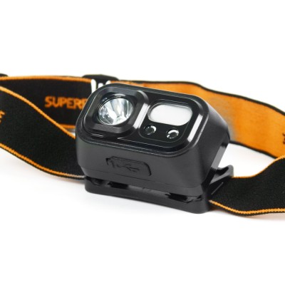 Налобний ліхтар SUPERFIRE HL23, що перезаряджається, з датчиком руху і потужністю 2 Вт