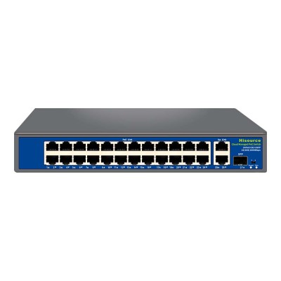 Управляемый 27-портовый PoE-коммутатор Hi-S21-24GP2G1S с 24 портами PoE