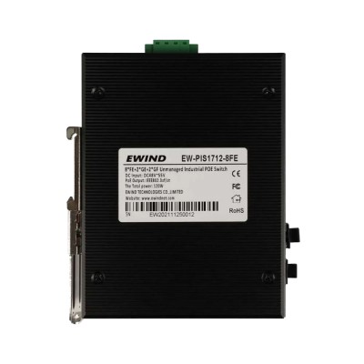 Промышленный 12-портовый PoE-коммутатор Ewind EW-PIS1712-8FE с 8 портами PoE и 2 портами SFP Промышленный 12-портовый PoE-коммутатор Ewind EW-PIS1712-8FE с 8 портами PoE и 2 портами SFP