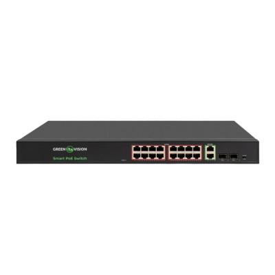 Коммутатор сетевой GreenVision POE GV-022-D-16G+2PG+2SFP Коммутатор сетевой GreenVision POE GV-022-D-16G+2PG+2SFP