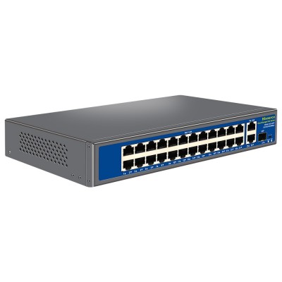 Управляемый 27-портовый PoE-коммутатор Hi-S21-24GP2G1S с 24 портами PoE