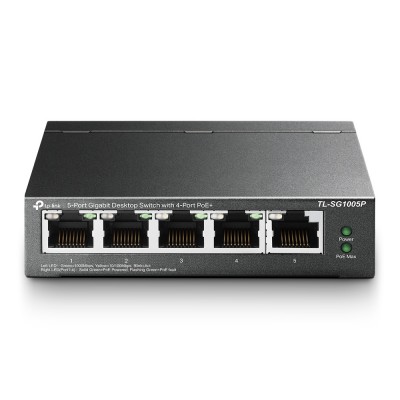 PoE-комутатор TP-Link TL-SG1005P 5-портовий з 4 PoE+ портами некерований