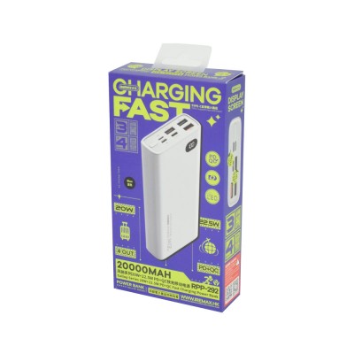 Повербанк REMAX FEB-292B 20 Вт + 22.5 Вт ємністю 20000 мА·год