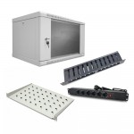 Комплект: Шафа серверна SteelNet 7U 600 x 400 сірий + Блок розеток 1U 19