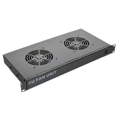 Блок 2-х вентиляторный 1U к шкафам с выключателем, черный Блок 2-х вентиляторный 1U к шкафам с выключателем, черный