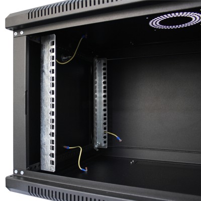 Шафа серверна SteelNet 12U 600 x 600 для мережевого обладнання (скло, чорний)