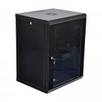 Шафа серверна SteelNet 15U 600 x 500 для мережевого обладнання (скло, чорний)