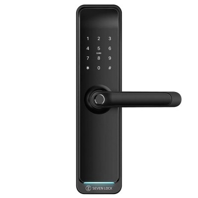 Розумний дверний біометричний замок SEVEN LOCK SL-7767BFW (врізна частина 6068 Auto)