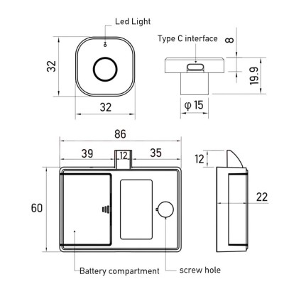 Smart замок ESF16-1Round зі сканером відбитка пальця
