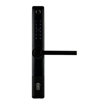 Розумний дверний біометричний замок SEVEN LOCK SL-7762BF black (врізна частина 3585)