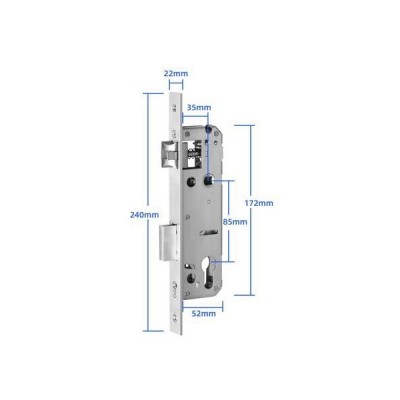 Розумний дверний біометричний замок SEVEN LOCK SL-7762BF black (врізна частина 3585)