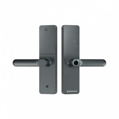 Розумний дверний біометричний замок SEVEN LOCK SL-7740BF grey (врізна частина 5050)