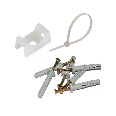 Монтажный комплект: Стяжка Relfix 4 x 200 мм (100 шт/уп) белая + Площадка для стяжки под дюбель 9 x 15 мм белая (100шт) + Дюбеля быстрого монтажа 6 x 40 мм гриб (100 шт/уп) Монтажный комплект: Стяжка Relfix 4 x 200 мм (100 шт/уп) белая + Площадка для стяжки под дюбель 9 x 15 мм белая (100шт) + Дюбеля быстрого монтажа 6 x 40 мм гриб (100 шт/уп)