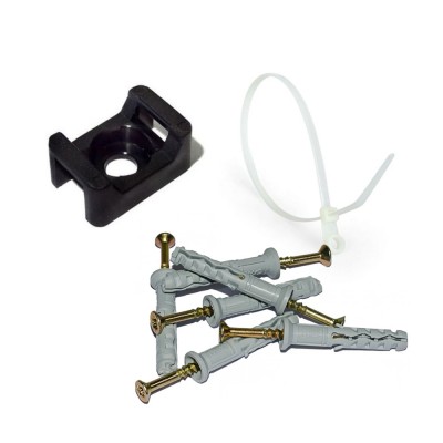 Монтажный комплект: Стяжка Relfix 5 x 200 мм с креплением (100 шт/уп) белая + Площадка для стяжки под дюбель 16 x 22 мм черная (100шт) + Дюбеля быстрого монтажа 6 x 40 мм втайне (100 шт/уп) Монтажный комплект: Стяжка Relfix 5 x 200 мм с креплением (100 шт/уп) белая + Площадка для стяжки под дюбель 16 x 22 мм черная (100шт) + Дюбеля быстрого монтажа 6 x 40 мм втайне (100 шт/уп)