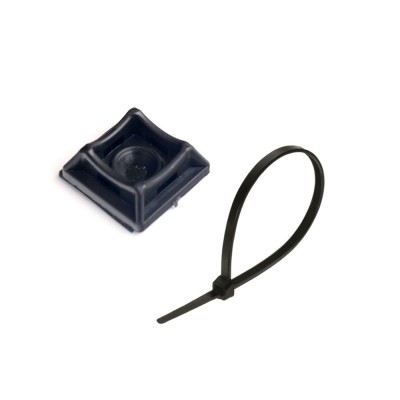 Монтажный комплект: Стяжка Relfix 4 x 250 мм (100 шт/уп) черная + Площадка для стяжки Relfix с клейким основанием универсальная 20 x 20 мм (50 шт/уп) черный Монтажный комплект: Стяжка Relfix 4 x 250 мм (100 шт/уп) черная + Площадка для стяжки Relfix с клейким основанием универсальная 20 x 20 мм (50 шт/уп) черный