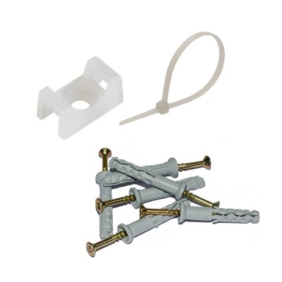 Монтажный комплект: Стяжка Relfix 5 x 450 мм (100 шт/уп) белая + Площадка для стяжки под дюбель 16 x 22 мм белый (100шт)+ Дюбеля быстрого монтажа 6 x 40 мм втайне (100 шт/уп) Монтажный комплект: Стяжка Relfix 5 x 450 мм (100 шт/уп) белая + Площадка для стяжки под дюбель 16 x 22 мм белый (100шт)+ Дюбеля быстрого монтажа 6 x 40 мм втайне (100 шт/уп)