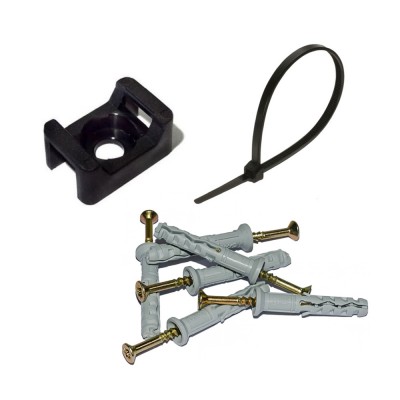 Монтажный комплект: Стяжка Relfix 4 x 250 мм (100 шт/уп) черная + Площадка для стяжки под дюбель 13 x 18 мм черная (100шт) + Дюбели быстрого монтажа 6 x 40 мм втайне (100 шт/уп) Монтажный комплект: Стяжка Relfix 4 x 250 мм (100 шт/уп) черная + Площадка для стяжки под дюбель 13 x 18 мм черная (100шт) + Дюбели быстрого монтажа 6 x 40 мм втайне (100 шт/уп)