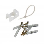 Монтажний комплект: Стяжка Relfix 4 x 150 мм (100 шт/уп) біла + Майданчик для стяжки під дюбель 9 x 15 мм біла (100шт) + Дюбеля швидкого монтажу 6 x 40 мм гриб (100 шт/уп)