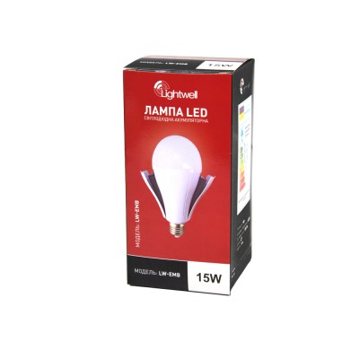 Лампа LED акумуляторна 15Вт Lightwell Е27 LW-EMB-15W