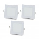 Комплект из 3-х светильников светодиодных LIGHTWELL LW-SQ-RCD-9 9 W квадрат, встроенный Комплект из 3-х светильников светодиодных LIGHTWELL LW-SQ-RCD-9 9 W квадрат, встроенный