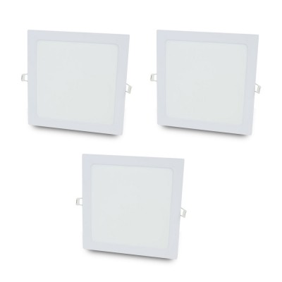 Комплект из 3-х светильников светодиодных LIGHTWELL LW-SQ-RCD-12 12 W квадрат, встроенный