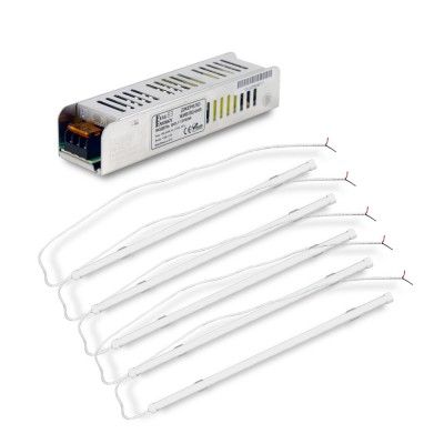 Комплект из 5-ти светильников LED линейных 450мм 10Вт 6500K Faraday Electronics + Блок питания Full Energy BGL1-12V60W 12В/5А/60Вт