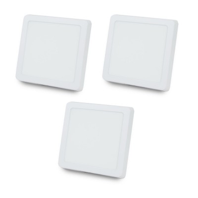 Комплект из 3-х светильников светодиодных LIGHTWELL LW-SQ-SRF-18 18 W квадратный, накладной