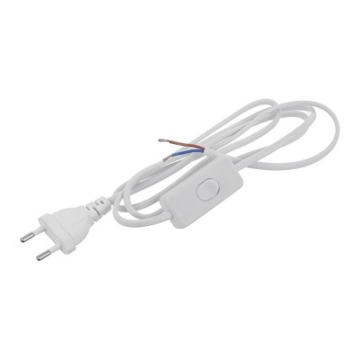 Шнур з вилкою та перемикачем e.wire.switch/plug.white, білий, 2x0.75, 1,5м