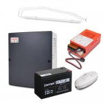 Комплект: Бокс пластиковий PLB 7-9 А·год + Cвітильник LED лінійний 450мм 10Вт 6500K + БЖ UPS 35W Smart ASCH PL + Акумулятор ABP7-12L 7 А·год + Перемикач світла e.switch wires 6A white