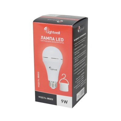 Комплект із двох ламп LED Lightwell BS2C2 9 Вт Е27 з вбудованим акумулятором Комплект із двох ламп LED Lightwell BS2C2 9 Вт Е27 з вбудованим акумулятором