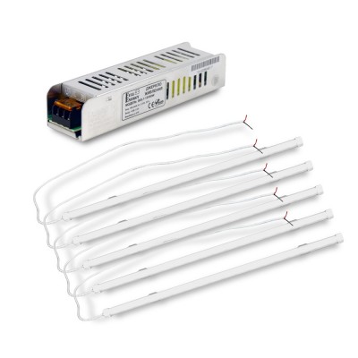 Комплект из 5-ти светильников LED линейных 600мм 12Вт 6500K Faraday Electronics + Блок питания Full Energy BGL1-12V60W 12В/5А/60Вт