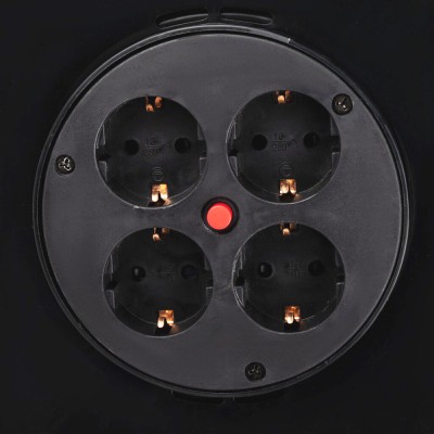 Подовжувач на котушці LP 50м (ПВС 3*1,5), 4 гнізда із заземлювальним контактом до 3.5 кВт Подовжувач на котушці LP 50м (ПВС 3*1,5), 4 гнізда із заземлювальним контактом до 3.5 кВт