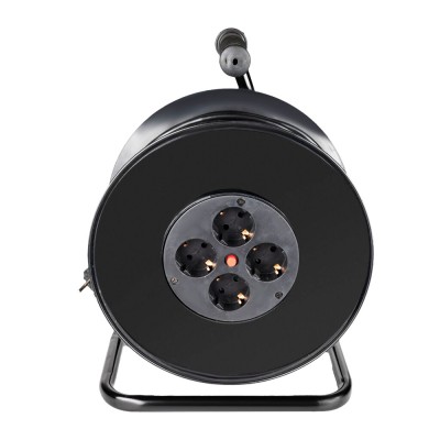 Подовжувач на котушці LP 50м (ПВС 3*1,5), 4 гнізда із заземлювальним контактом до 3.5 кВт Подовжувач на котушці LP 50м (ПВС 3*1,5), 4 гнізда із заземлювальним контактом до 3.5 кВт