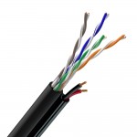 Звита пара OK-Net КПП-ВП (100) 4*2*0,51+2*0,75 мм2 (U/UTP-cat.5Е), СU, ізоляція ПЕ (UTP мідь зовнішній) із живленням, бухта 305м