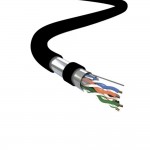 Кабель УкрПожКабель КППЭт-ВП (100) 4х2х0,51 (FTP-cat 5E, мідь, зовнішній з тросом) 1м