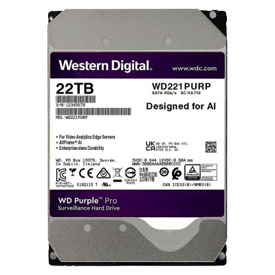 Жорсткий диск 22TB Western Digital WD Purple Pro WD221PURP для відеоспостереження з AI Жорсткий диск 22TB Western Digital WD Purple Pro WD221PURP для відеоспостереження з AI