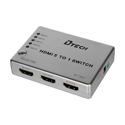 Комутатор 4K@30Hz HDMI 5x1 Dtech DT-7021 (MS) Комутатор 4K@30Hz HDMI 5x1 Dtech DT-7021 (MS)