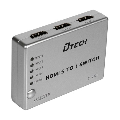 Комутатор 4K@30Hz HDMI 5x1 Dtech DT-7021 (MS) Комутатор 4K@30Hz HDMI 5x1 Dtech DT-7021 (MS)