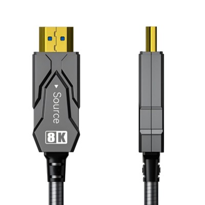 Кабель оптичний армований HDMI 2.1 50m Dtech DT-HF8050BK Кабель оптичний армований HDMI 2.1 50m Dtech DT-HF8050BK