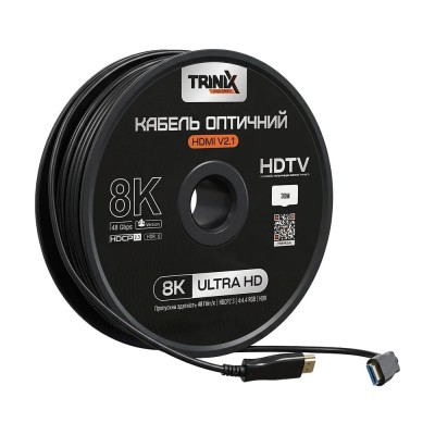 Кабель HDMI V2.1 оптичний 30м Trinix (AOC-HDMI8k-30m) Кабель HDMI V2.1 оптичний 30м Trinix (AOC-HDMI8k-30m)