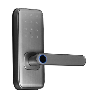 Замок биометрический автономный Trinix TRL-5406BTF Silver L/R с Bluetooth, считывателем отпечатков пальцев и карт Mifare Замок биометрический автономный Trinix TRL-5406BTF Silver L/R с Bluetooth, считывателем отпечатков пальцев и карт Mifare