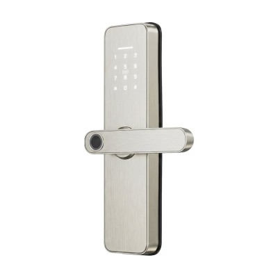Замок биометрический автономный Trinix TRL-5405BTF Silver L/R с Bluetooth, считывателем отпечатков пальцев и карт Mifare Замок биометрический автономный Trinix TRL-5405BTF Silver L/R с Bluetooth, считывателем отпечатков пальцев и карт Mifare