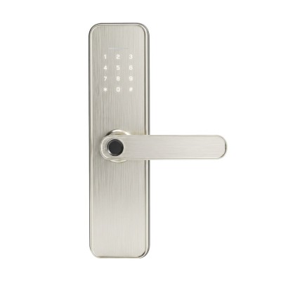 Замок биометрический автономный Trinix TRL-5405BTF Silver L/R с Bluetooth, считывателем отпечатков пальцев и карт Mifare Замок биометрический автономный Trinix TRL-5405BTF Silver L/R с Bluetooth, считывателем отпечатков пальцев и карт Mifare