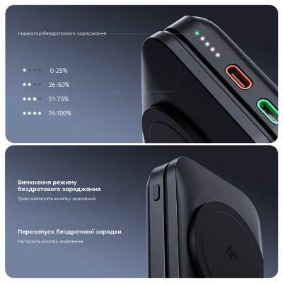 Повербанк з підставкою 10000mAh Choetech B750 Black QC3.0 PD3.0 бездротова зарядка смартфонів та Apple Watch Повербанк з підставкою 10000mAh Choetech B750 Black QC3.0 PD3.0 бездротова зарядка смартфонів та Apple Watch