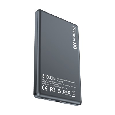 Повербанк 5000mAh Choetech B738 Black QC3.0 PD3.0 бездротова магнітна зарядка Повербанк 5000mAh Choetech B738 Black QC3.0 PD3.0 бездротова магнітна зарядка