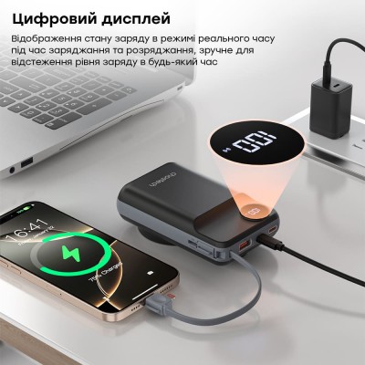 Повербанк 20000mAh Choetech B696 Black QC3.0 PD3.0 бездротова зарядка смартфонів та Apple Watch Повербанк 20000mAh Choetech B696 Black QC3.0 PD3.0 бездротова зарядка смартфонів та Apple Watch