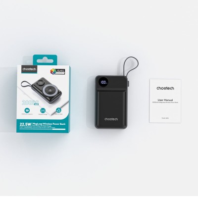 Повербанк 20000mAh Choetech B696 Black QC3.0 PD3.0 бездротова зарядка смартфонів та Apple Watch Повербанк 20000mAh Choetech B696 Black QC3.0 PD3.0 бездротова зарядка смартфонів та Apple Watch