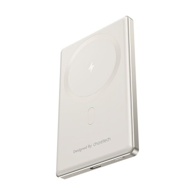 Повербанк 5000mAh Choetech B738 White QC3.0 PD3.0 бездротова магнітна зарядка Повербанк 5000mAh Choetech B738 White QC3.0 PD3.0 бездротова магнітна зарядка