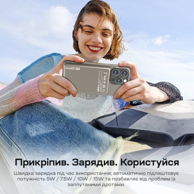 Повербанк 5000mAh Choetech B738 White QC3.0 PD3.0 бездротова магнітна зарядка Повербанк 5000mAh Choetech B738 White QC3.0 PD3.0 бездротова магнітна зарядка