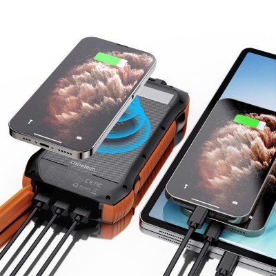 Повербанк з сонячною панеллю 20000mAh Choetech B657 Black PD20W+QC QC3.0 PD3.0 бездротова зарядка Повербанк з сонячною панеллю 20000mAh Choetech B657 Black PD20W+QC QC3.0 PD3.0 бездротова зарядка